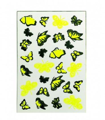 لنز ناخن مدل پروانه شبرنگ فسفری (بلک لایت)