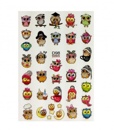 لنز ناخن مدل جغد رنگی