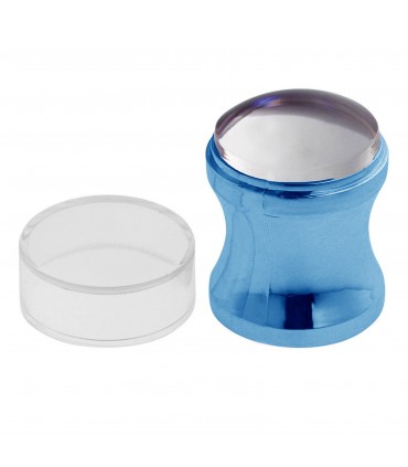 مهر ناخن (استمپ) شابلون دار آبی باز