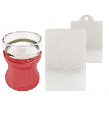 مهر ناخن (استمپ) شابلون دار قرمز