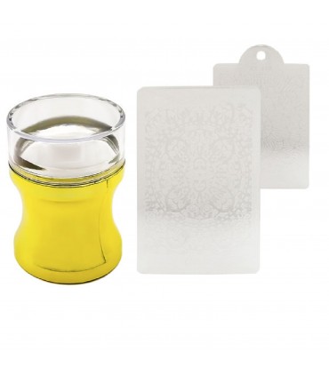 مهر ناخن (استمپ) شابلون دار طلایی