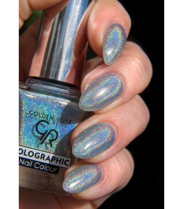 لاک ناخن گلدن رز مدل Holographic شماره 06 روی دست