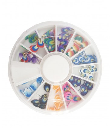 نگین ناخن ترکیبی طرح پر