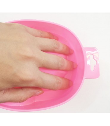 ظرف مانیکور صورتی با دست