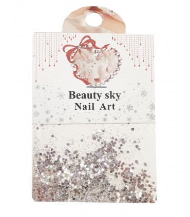 نگین پولکی ناخن طرح دایره مخلوط نقره ای