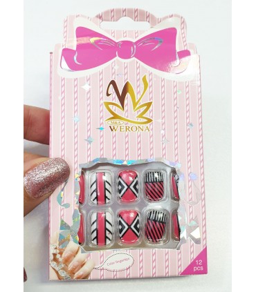 ناخن مصنوعی ژله ای بچه گانه Werona طرح ساده شماره 2 جدا