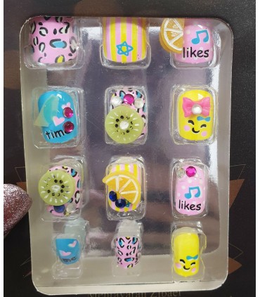 ناخن مصنوعی ژله ای بچه گانه Werona طرح نگین دار نزدیک