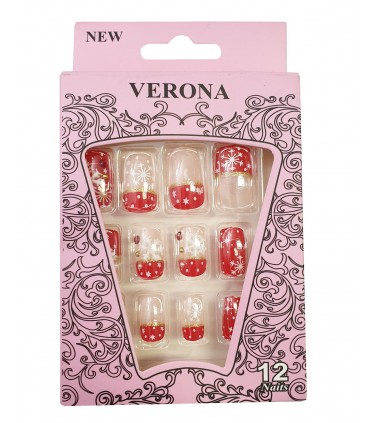 ناخن مصنوعی ژله ای بزرگسال Verona طرح نگین دار شماره 2