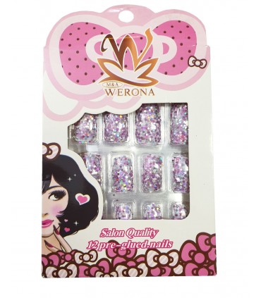 ناخن مصنوعی ژله ای بزرگسال Verona طرح پولکی شماره 2