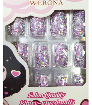 ناخن مصنوعی ژله ای بزرگسال Verona طرح پولکی شماره 2 نزدیک