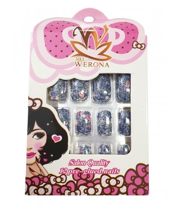 ناخن مصنوعی ژله ای بزرگسال Verona طرح پولکی شماره 3