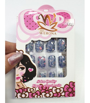 ناخن مصنوعی ژله ای بزرگسال Verona طرح پولکی شماره 3 جدا
