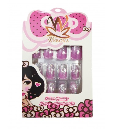ناخن مصنوعی ژله ای بزرگسال Verona طرح پولکی شماره 6