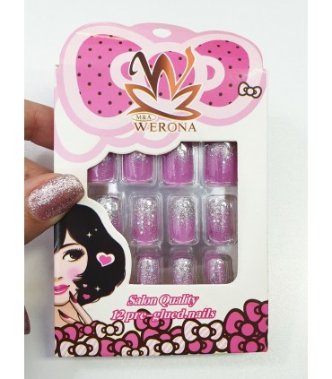 ناخن مصنوعی ژله ای بزرگسال Verona طرح پولکی شماره 6 جدا