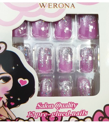 ناخن مصنوعی ژله ای بزرگسال Verona طرح پولکی شماره 6 نزدیک