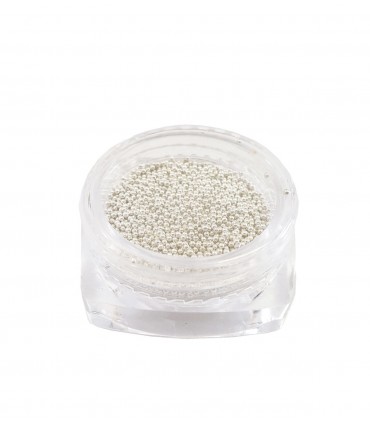 نگین ناخن طرح مروارید نقره ای