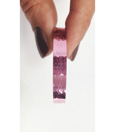 نوار طراحی ناخن پهن زیگزاگ صورتی با دست