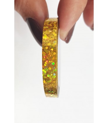 نوار طراحی ناخن پهن زیگزاگ طلایی با دست