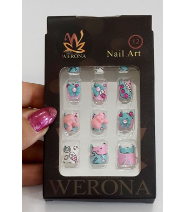 ناخن مصنوعی ژله ای بچه گانه Werona طرح دریایی با دست