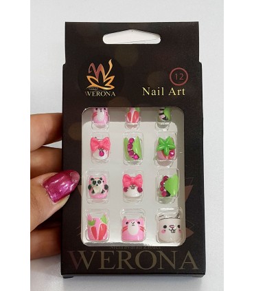 ناخن مصنوعی ژله ای بچه گانه Werona طرح خرگوش با دست