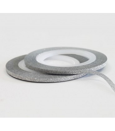 نوار طراحی ناخن باریک نقره ای اکلیلی چندتایی