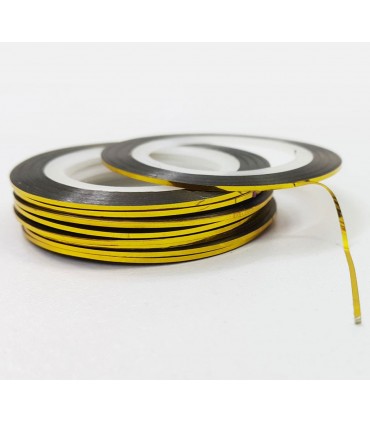 نوار طراحی ناخن باریک طلایی چندتایی