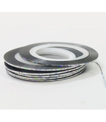 نوار طراحی ناخن باریک نقره ای  هفت رنگ چندتایی