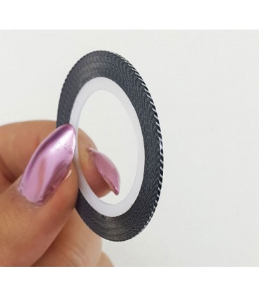 نوار طراحی ناخن باریک مشکی خط داربا دست