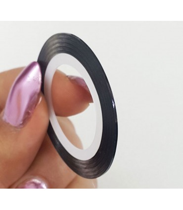 نوار طراحی ناخن باریک مشکی با دست