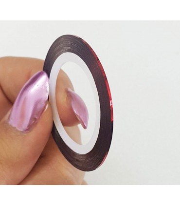 نوار طراحی ناخن باریک قرمز با دست