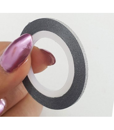نوار طراحی ناخن باریک نقره ای اکلیلی با دست