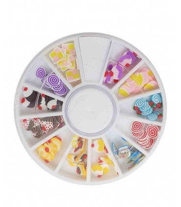 نگین ناخن ترکیبی طرح آبنبات