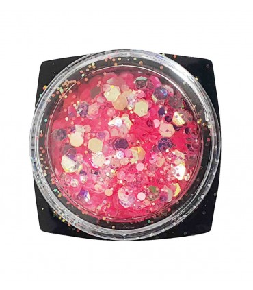 نگین ناخن پولکی اکلیلی صورتی