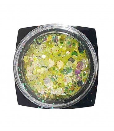 نگین ناخن پولکی اکلیلی زرد