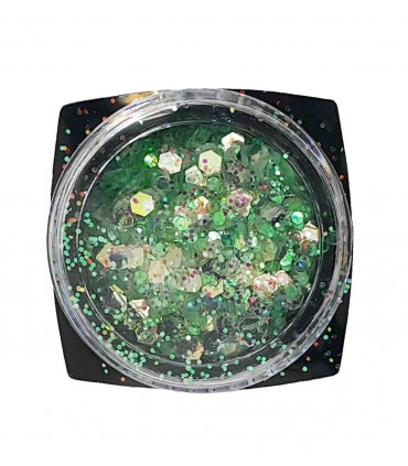 نگین ناخن پولکی اکلیلی سبز