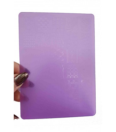 شابلون پلاستیکی ناخن متوسط شماره F12 بنفش