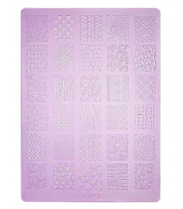 شابلون پلاستیکی ناخن متوسط شماره F12 بنفش