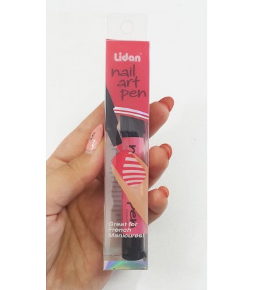 ماژیک طراحی ناخن صورتی با دست