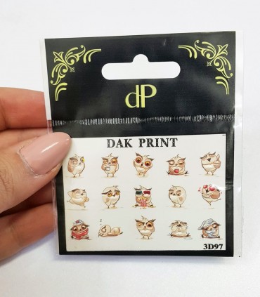لنز ناخن روسی Dak Print مدل جغد