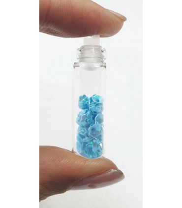 نگین ناخن طرح گل آبی با دست