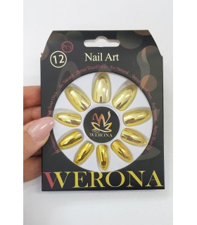 ناخن مصنوعی بزرگسال Verona طرح آیینه ای طلایی