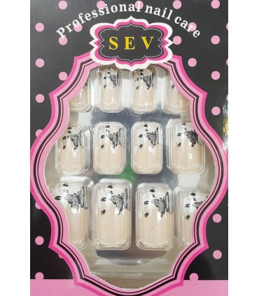 ناخن مصنوعی SEV مدل فرنچ و پروانه