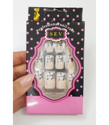 ناخن مصنوعی SEV مدل فرنچ و پروانه
