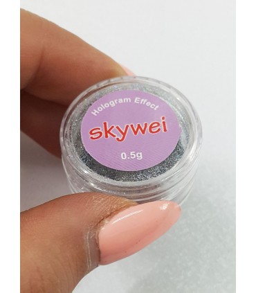 پودر کروم ناخن هولوگرام - هفت رنگ با دست