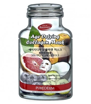 خرید ماسک نقابی کلاژنه صورت Purederm پیوردرم ضد چروک - 1 ورق