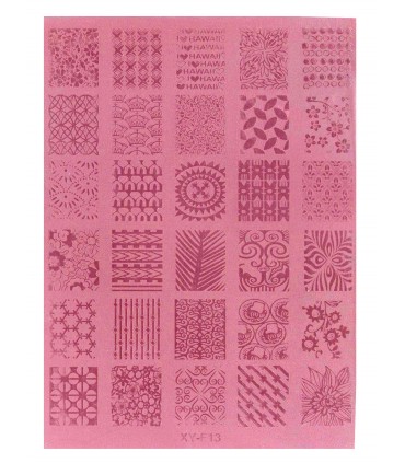 شابلون پلاستیکی ناخن متوسط شماره F13 صورتی