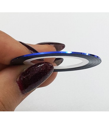 نوار طراحی ناخن باریک آبی دست