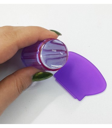 مهر ناخن (استمپ) رنگ بنفش دست