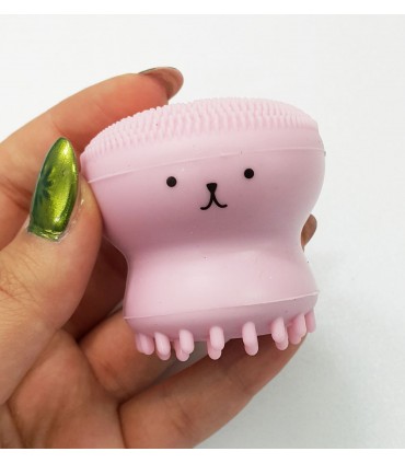 فیس براش و ماساژور دستی سیلیکونی صورتی دست