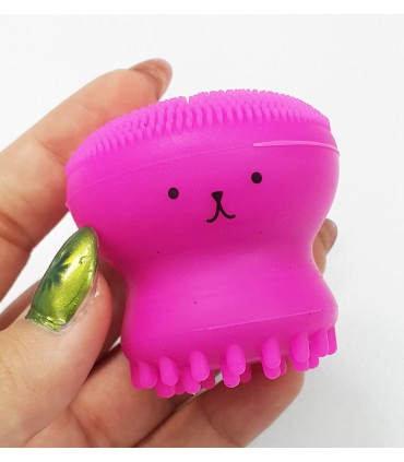 فیس براش و ماساژور دستی سیلیکونی سرخابی دست